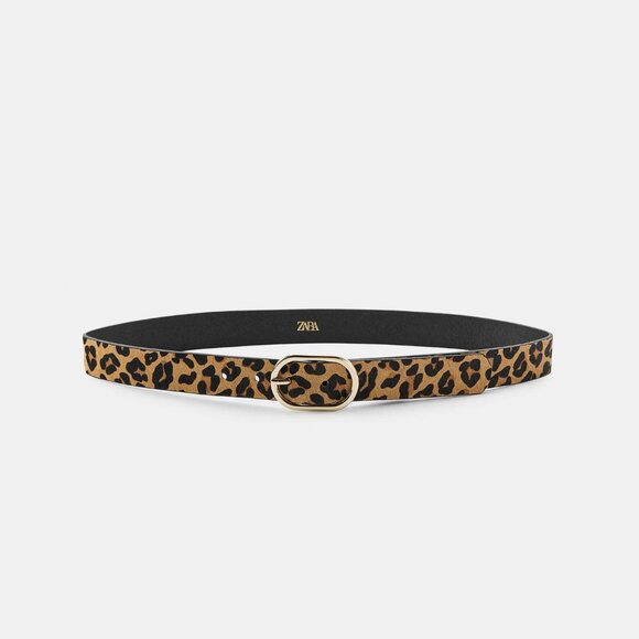 ANIMAL PRINT LEATHER BELT - Picture 1 of 2